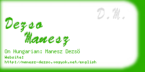 dezso manesz business card